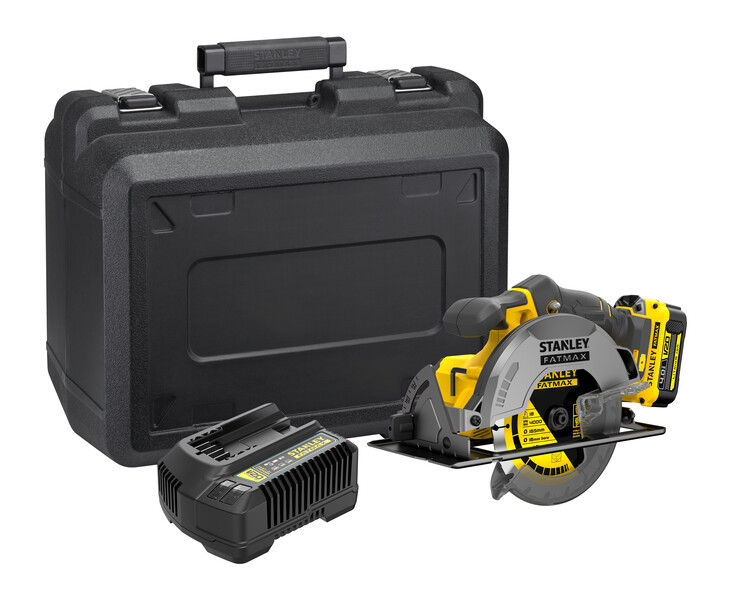 STANLEY FATMAX V20 18V Cordless Circular Saw + 4.0 Ah Battery + Kitbox | SFMCS500M1K-QW