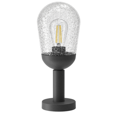 Aluminium Pillar Lantern with Clear Speckled Glass