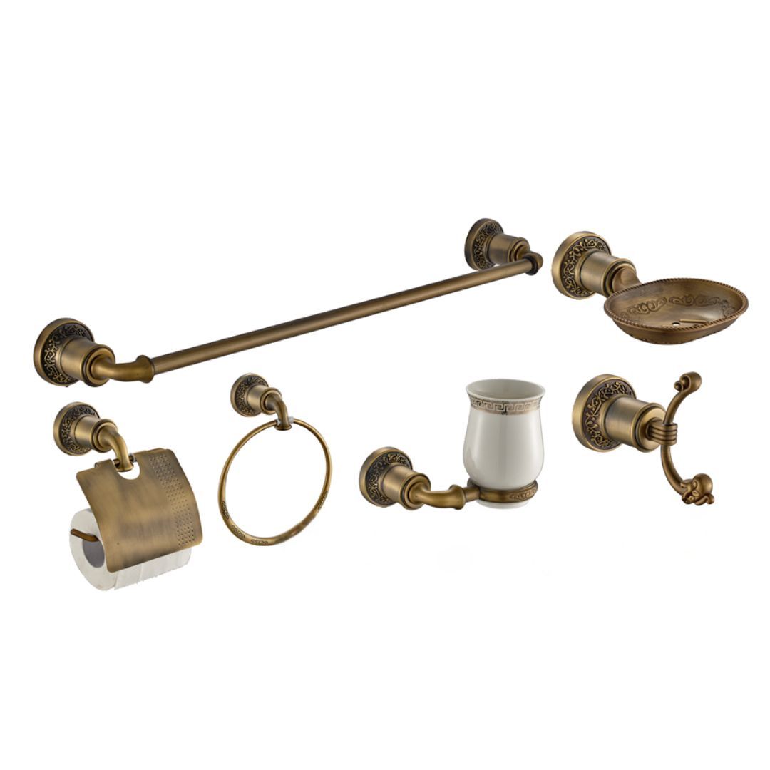 BATHROOM ACCESSORIES 6PC SET - ANTIQUE BRONZE