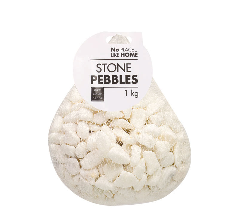 Home Decor - Stone Pebbles - White - Assorted Sizes - 5 Pack