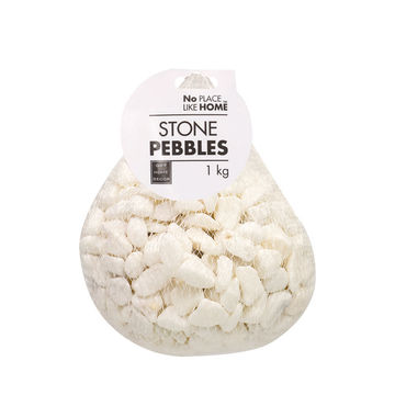 Home Decor - Stone Pebbles - White - Assorted Sizes - 5 Pack