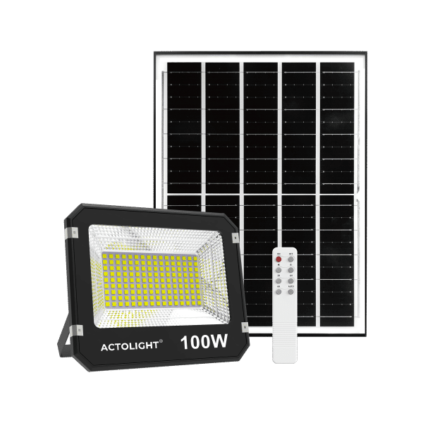 Actolight Premium Solar Rechargeable Flood Light – 100W IP67 Waterproof