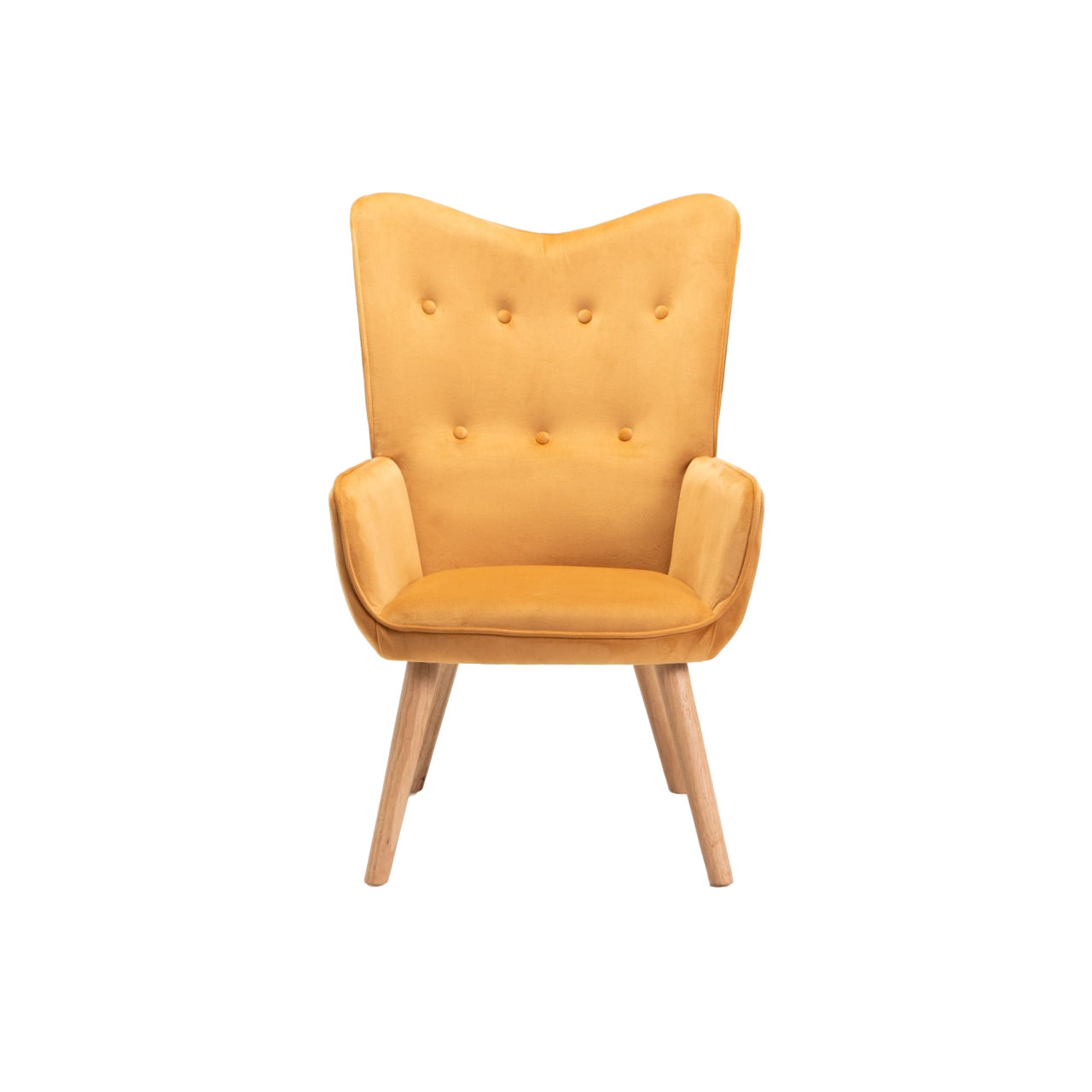 Vividitto - Logan Velvet  Chair - Mustard