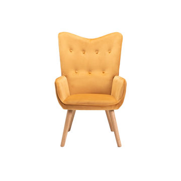 Vividitto - Logan Velvet  Chair - Mustard