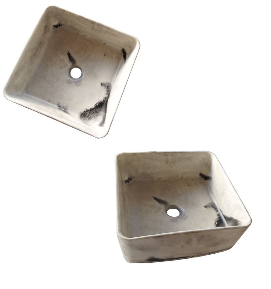 Nguni pattern grey sink 31x31cm