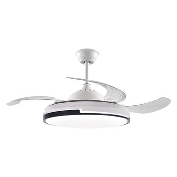 Modern Black + White Retractable Ceiling Fan Light - MRUL