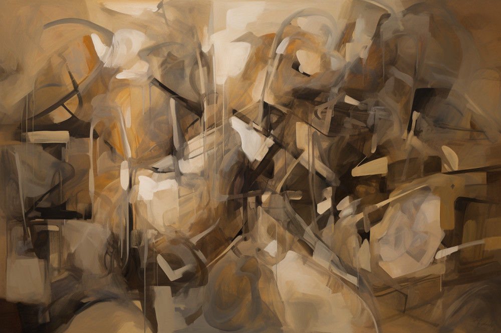 Canvas Wall Art - Abstract Composition Painting - A1328 - [120 x 80 cm]