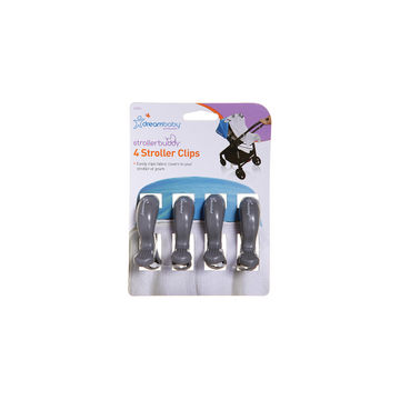 Dreambaby Stroller Clips - 4 Pack Grey