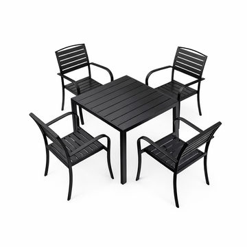 Ziyane Chia 5-Piece All-Weather Outdoor Patio Dining Set - Black
