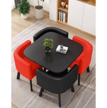 Modern Marble Top (MDF)Dining Table and Chairs Set 5pc