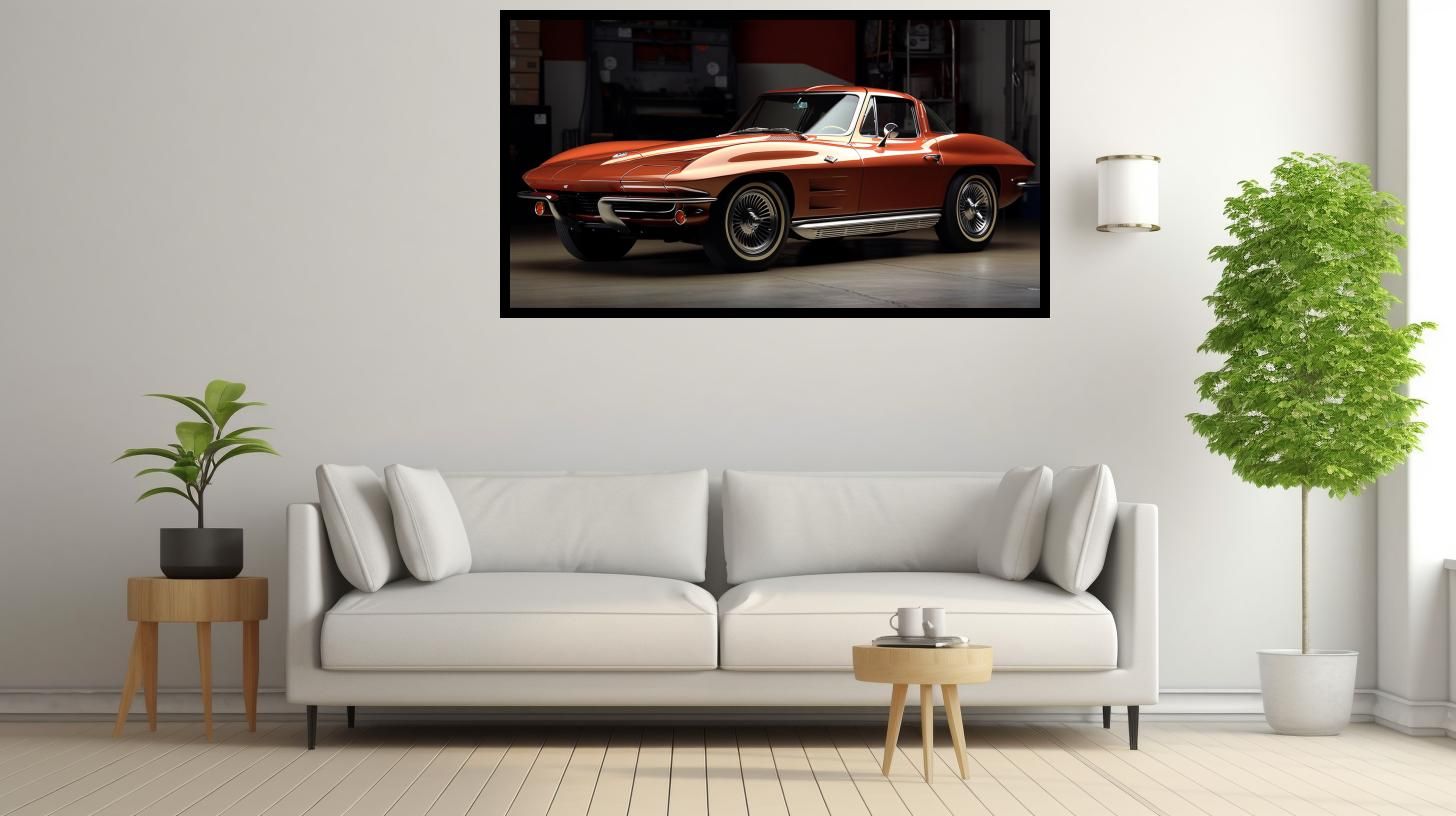 Canvas Wall Art - Chevrolet Corvette Vintage Car - B1566 [120 x 80 cm]