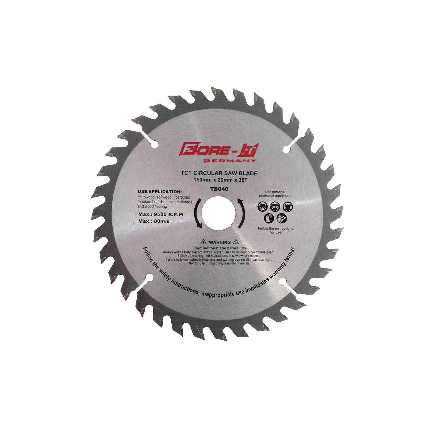 Bore-it - Circular Saw Blade - 150mm X 36t X 20/16b - 3 Pack
