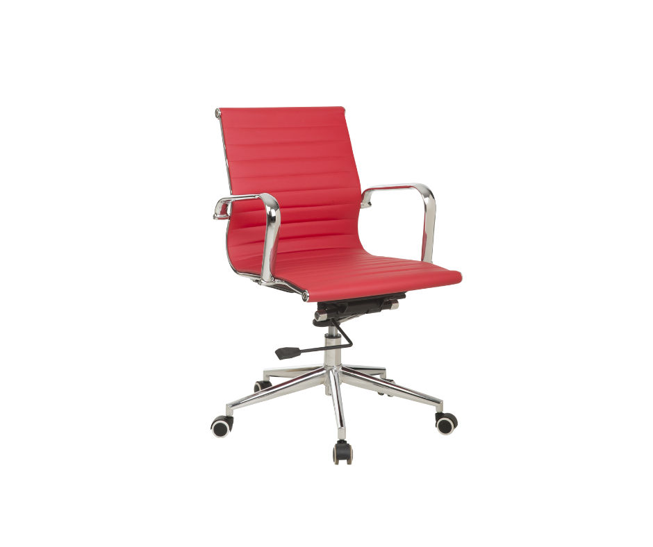TOCC Ribbed Medium Back Office Chair - Red