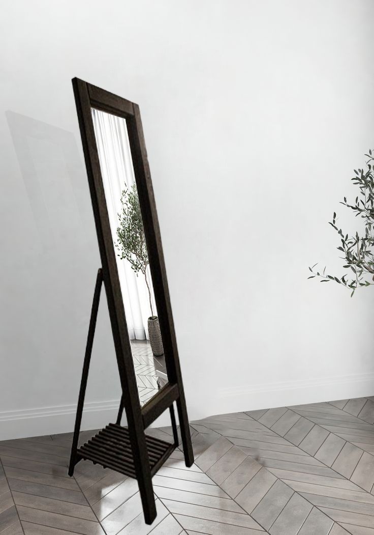 Free Standing Mirror - Full Length - 48x170cm - Black