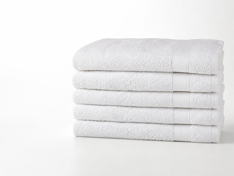 Plush 450GSM 70x130cms Bath Towels - 05 Pc Pack - Optical White