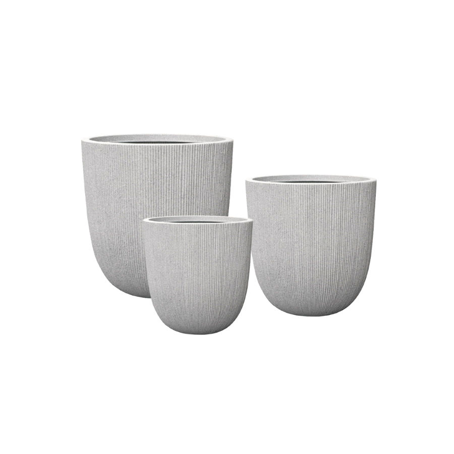 Pots ul/weight Groove Set3 Fluted MediterraneanBeige