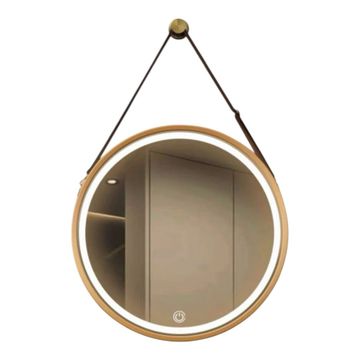 Modern Round Illuminated LED Mirror Touch Sensor With Strap 60cm - colors(gold,silver,black)