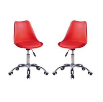 TOCC Shell Operator Office Chair - Set of 2 - Red Shell