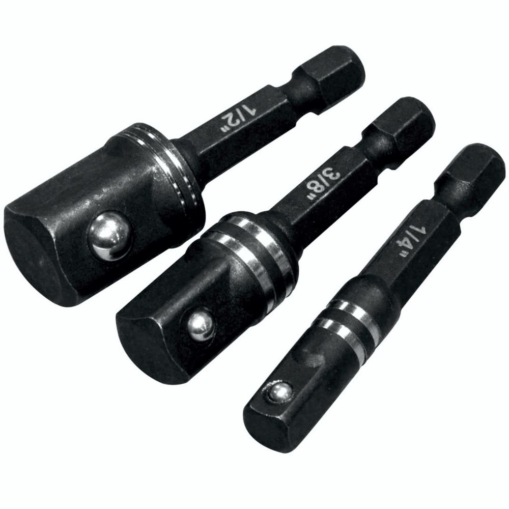 Impact Socket Adaptor 3Pc Set 1/4" 3/8" 1/2"