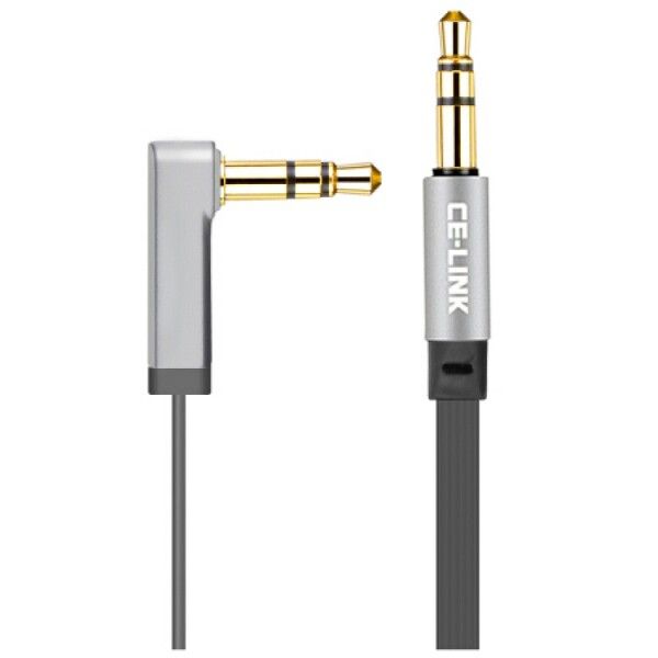 AUX AUDIO 3.5MM CABLE CAR ELBOW FLAT MALE TO MALE 1.5M
