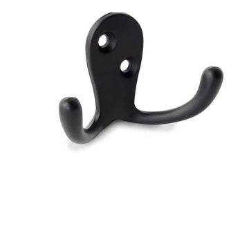 Double Coat Hook, Black (4 pack) BY WOODLY
