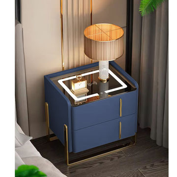 KC Furn-Blue Smart Bedside Table (Wireless Charger)