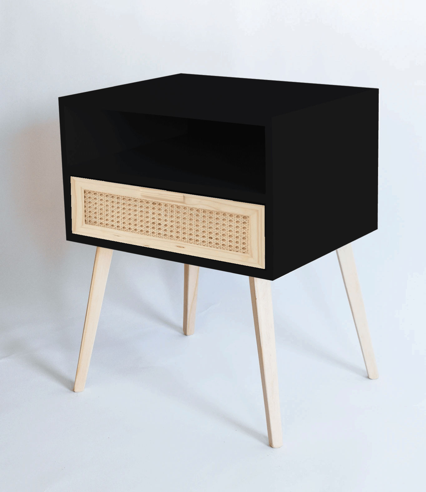 Foxtrot 1 Drawer (Top Shelf) Pedestal - Black
