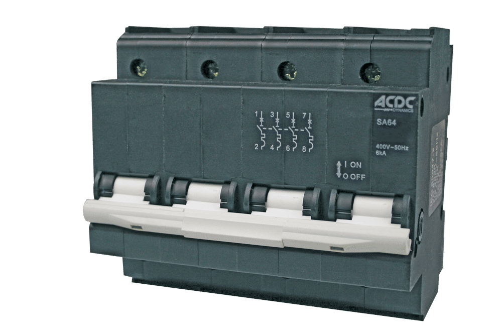 Circuit Breaker 13mm 6KA  4 Pole C-Curve   80A