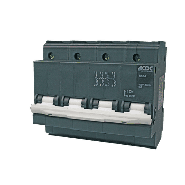 Circuit Breaker 13mm 6KA  4 Pole C-Curve   80A