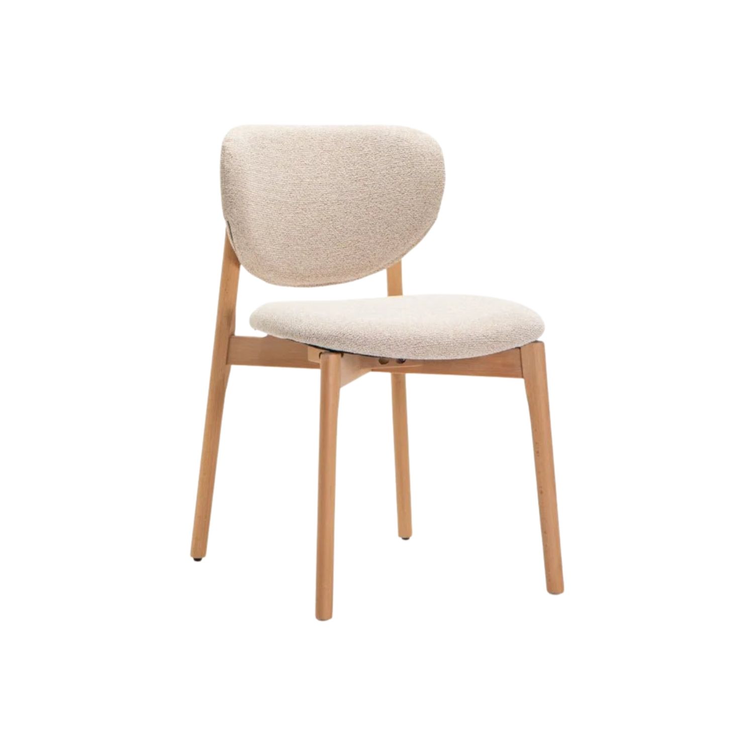 Textured Oatmeal Beech Wood Dining Chair - Natural Leg