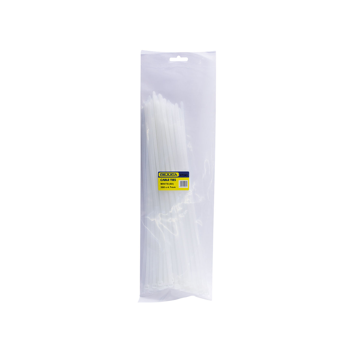 Dejuca - Cable Ties - Natural - 300mm X 4.7mm - 50/pkt - 4 Pack
