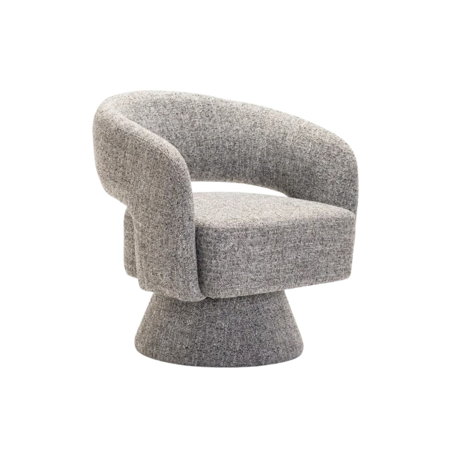 Textured Fabric Swivel Accent Chair - Grey