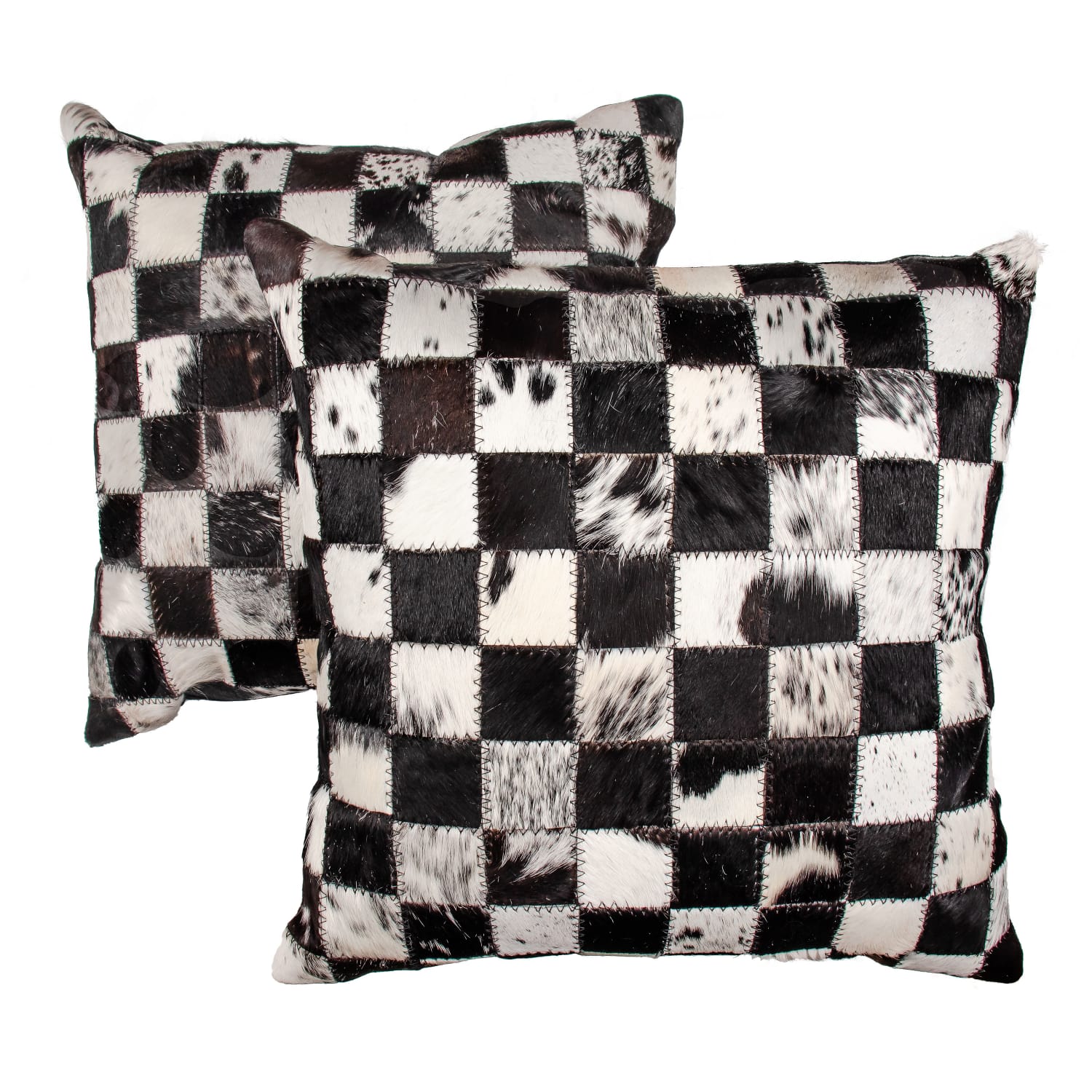 Nguni Cushion Square Patch Black - 2 Pack