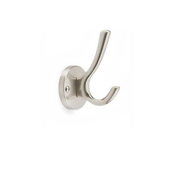 Modern Hat and Coat Hook, Brushed Satin Nickel (3 pack) BY WOODLY