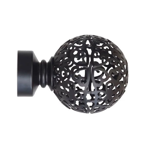 Steel Rod Finial, Mesh Ball, Black, 32mm BY WOODLY