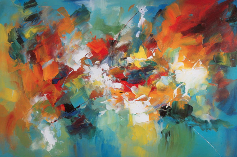 Canvas Wall Art - Abstract Expressionist Piece  - A1500 - [120 x 80 cm]