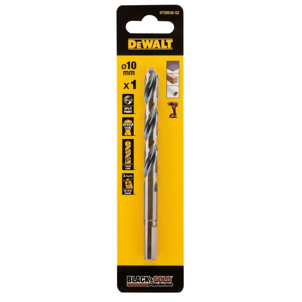 DEWALT 10MM BLACK GOLD HSS DRILL BIT |DT20530-QZ