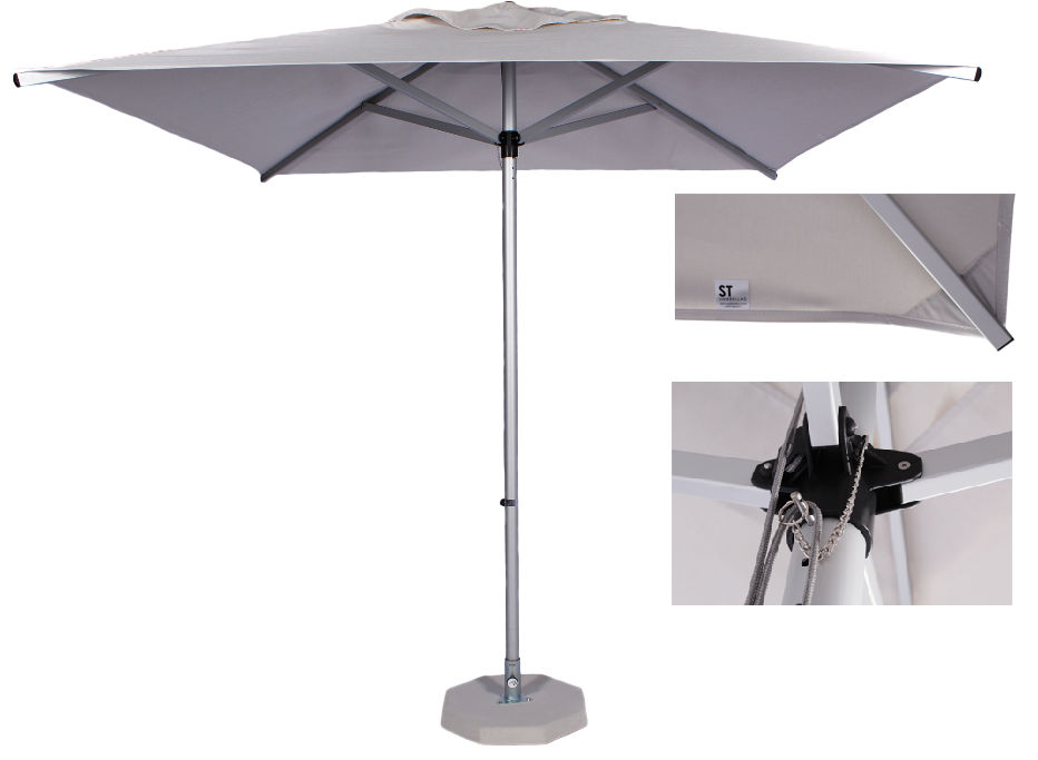 2.5m Square Alum Umbrella- Ecru