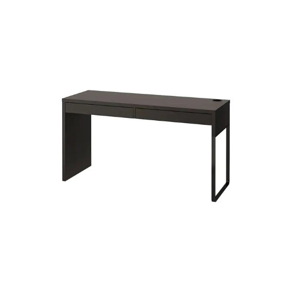 MICKE desk, 142x50cm, Black-brown