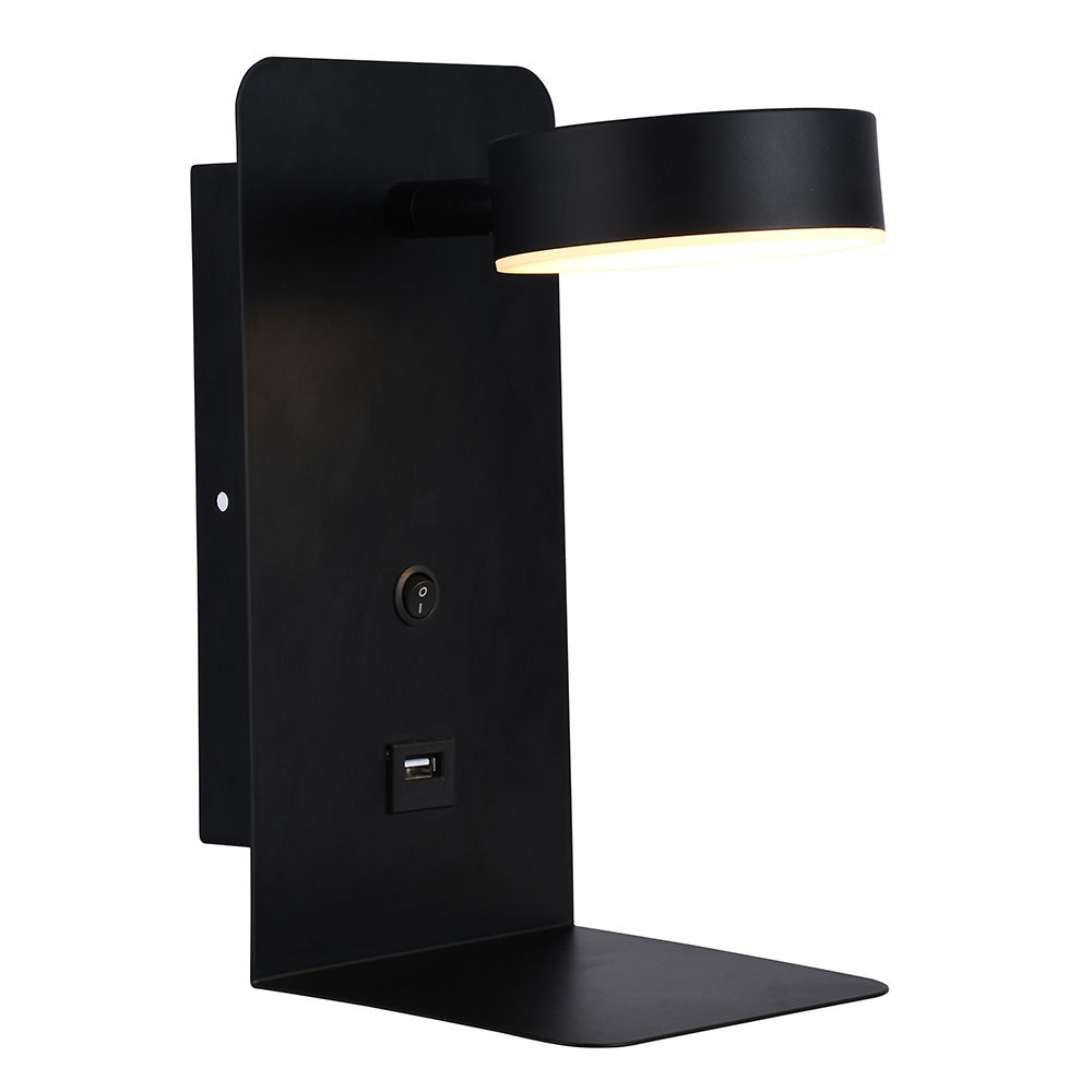 Eurolux - USB - LED - Wall Light - 120mm - Black