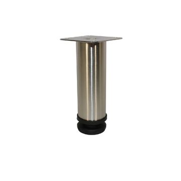 Round Leg, Adjustable, H155mm x 50mm, Stainless Steel (4 Pack) BY WOODLY