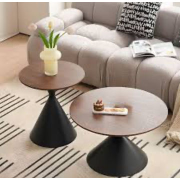 IG Furn- Round Modern Simple Coffee table Black