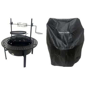 Firedome Mega - Multi-Functional Wood Burning Fire Pit, Grill & PVC Cover