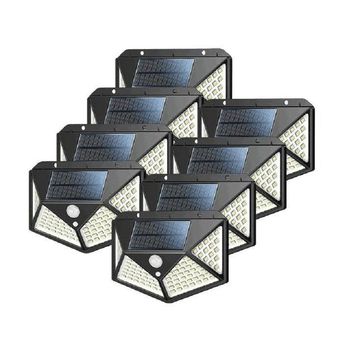 8PCS 100 LED Outdoor Solar Powered Light With Motion Sensor