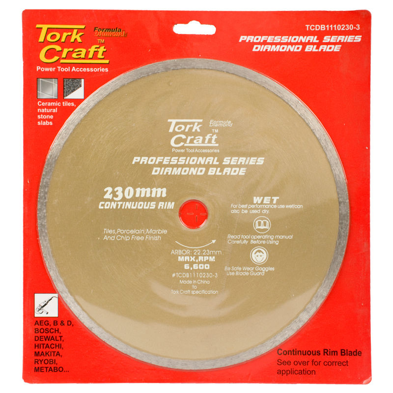 Tork Craft - Diamond Blade Continues Thin Rim 230 x 22.22mm