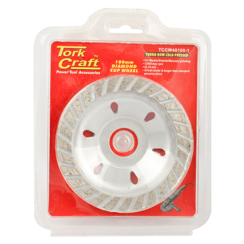 Tork Craft - Dia.Cup Wheel 100 x 22.23mm Turbo Cold Pressed