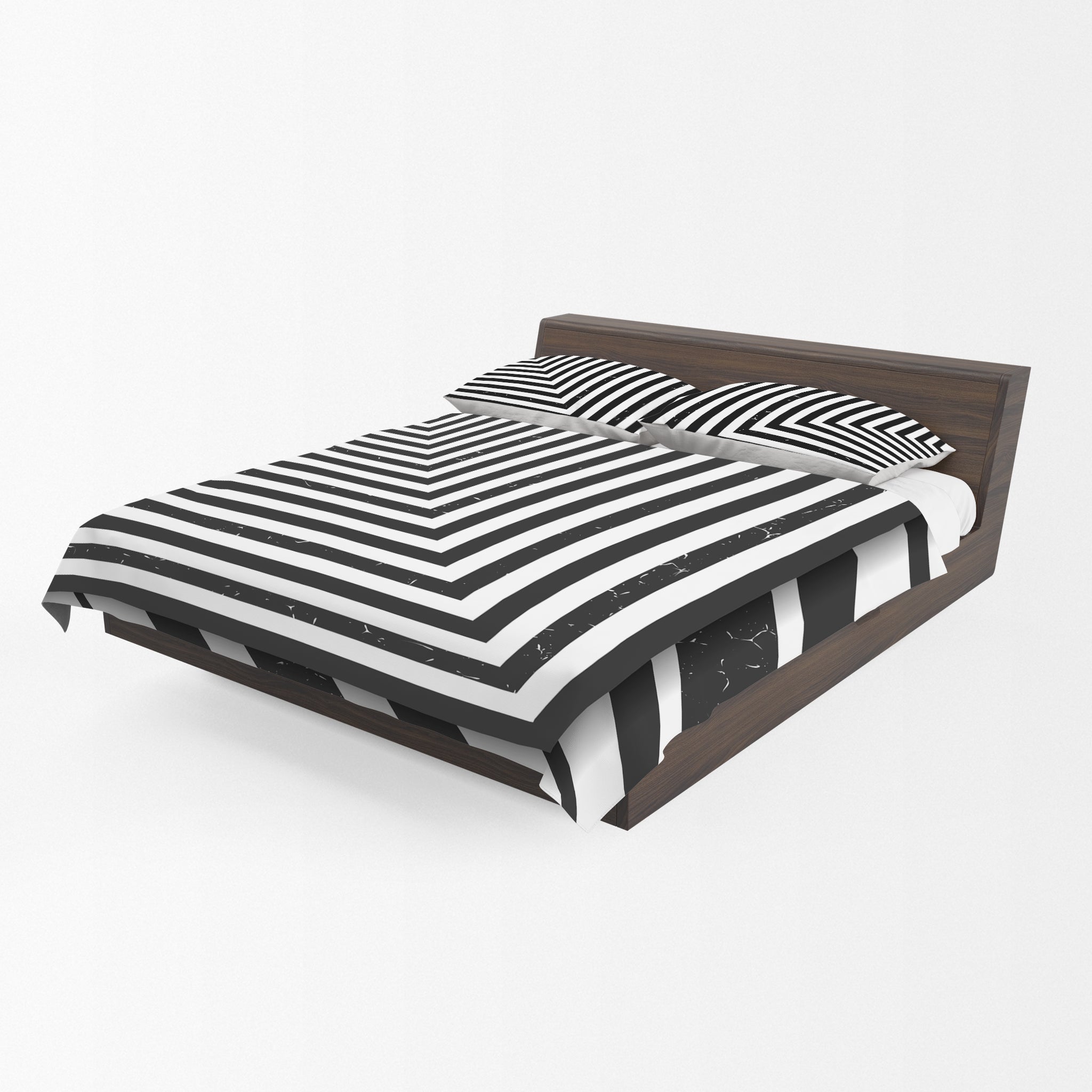 Geometric Black and White Duvet Cover Set Double