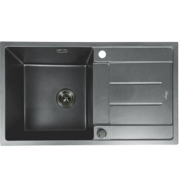 Alva Large Bowl Quartz Kitchen Sinks Grey - Gun Metal Grey