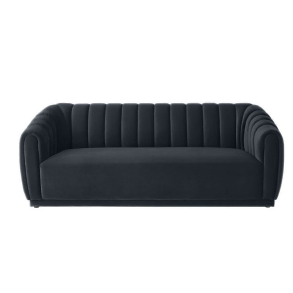 Ludovica Three Seater Stripe Couch-Black