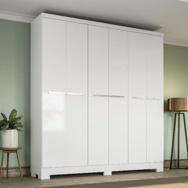 Hera 6 Door Wardrobe -White